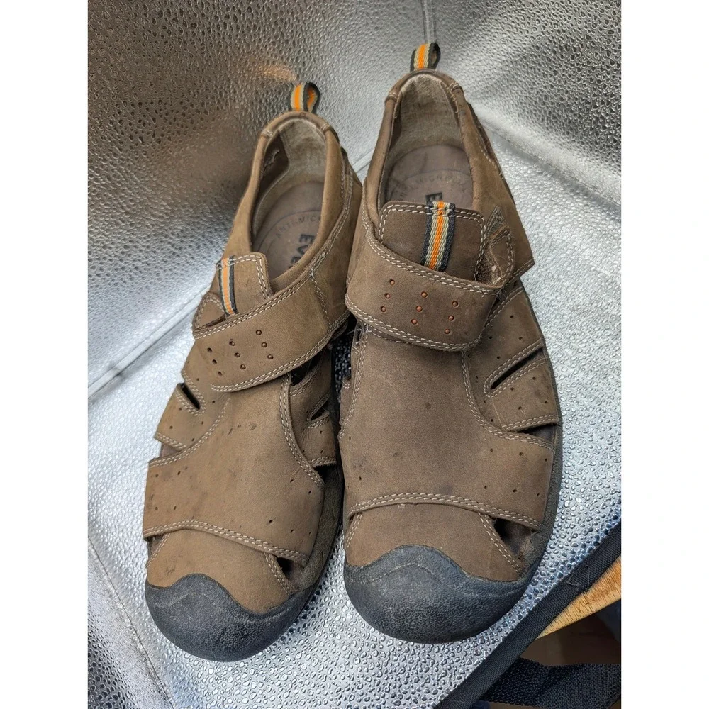 Everest Mens Brown Waterproof Hiking Sandals Closed Toe Fisherman Size 10M